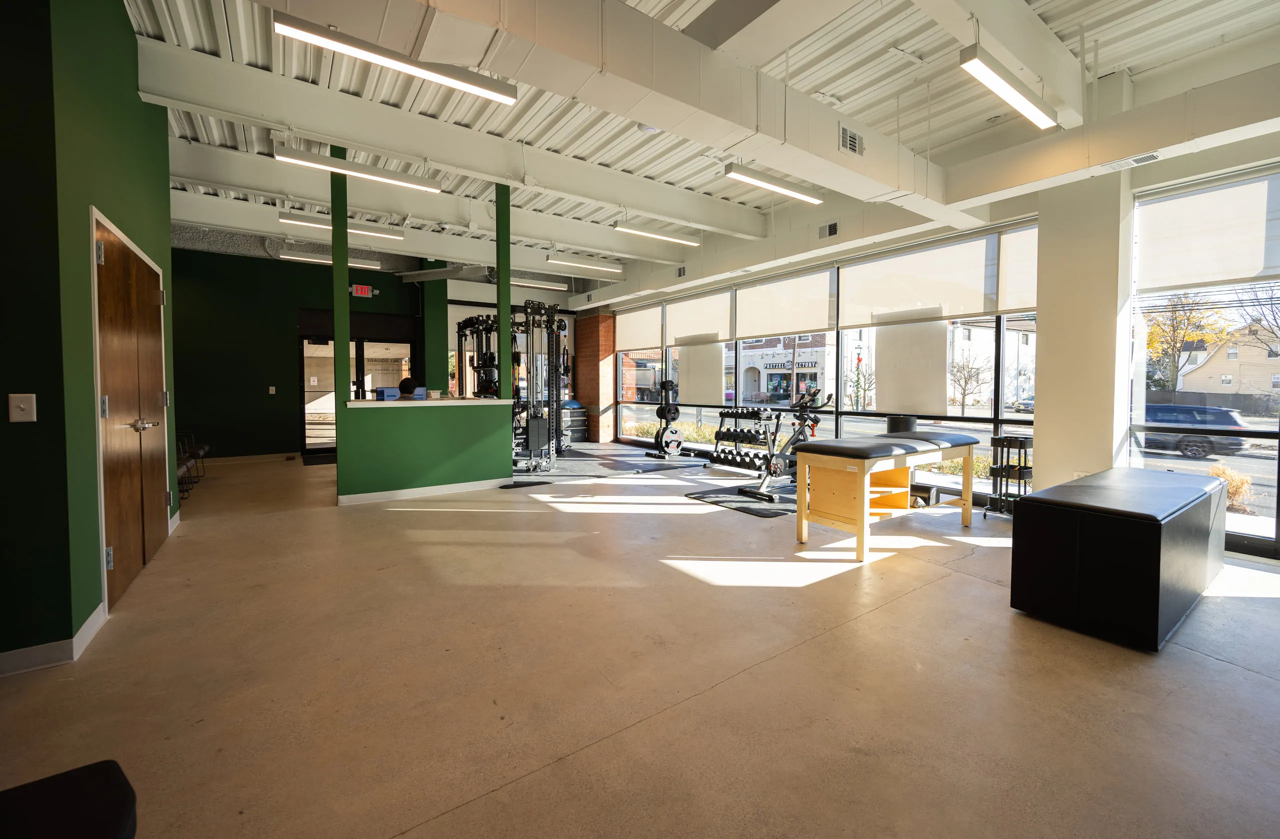The open assessment floor at All Square Performance Chiropractic.